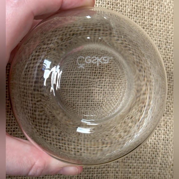 Ceska Etched Crystal Tumbler Glass Candle Holder Single 4 Inches Abstract Rare - Picture 5 of 6